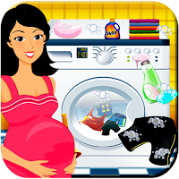 Прачечная беременной мамы - Игры по стирке одежды