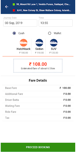 Android application SSS TAXI screenshort