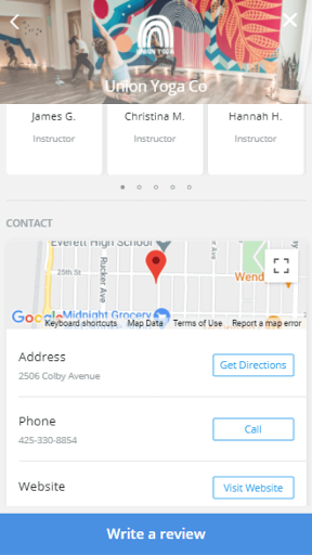 Android application Union Yoga Co screenshort