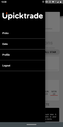 Android application Upickdata screenshort