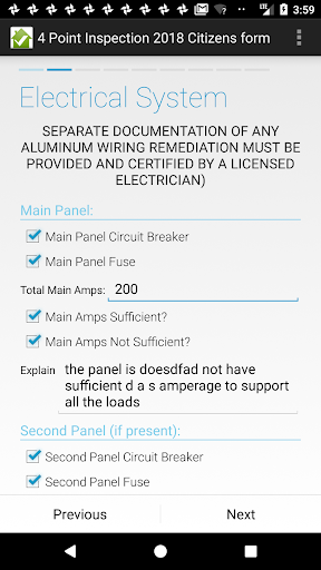 Android application 4 Point Inspection 2018 screenshort