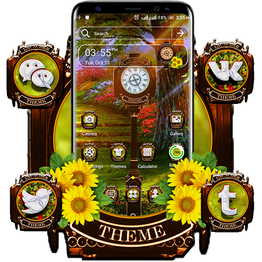 Garden Clock Theme Launcher  Icon