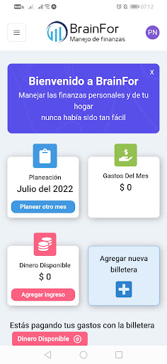Android application BrainFor - Finanzas Personales screenshort