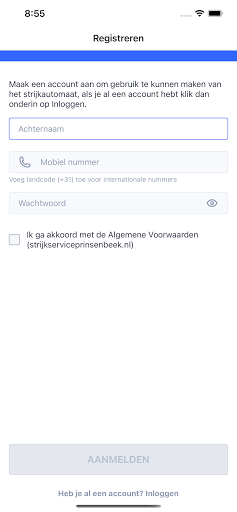 Android application StrijkAutomaat screenshort