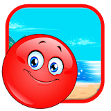 Red bounce ball jumping icon