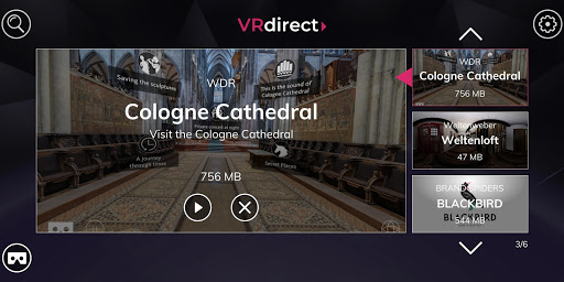 Android application VR Gallery by VRdirect screenshort