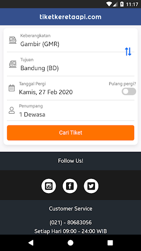 Android application TiketKeretaApi.com screenshort
