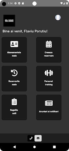 Android application BASE - Barbell Club screenshort
