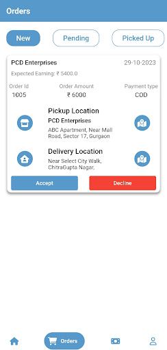 Grocito Delivery Partner Screen 3
