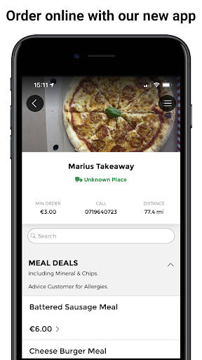 Android application Marius Takeaway screenshort