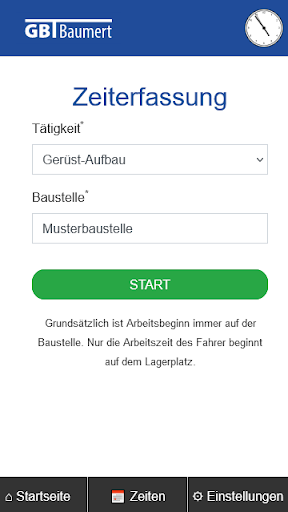 Android application Stundenzettel für Gerüstbauer screenshort