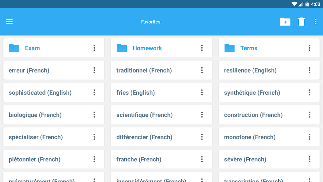 Collins French Dictionary screenshot