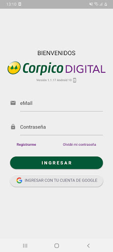 Android application Corpico Digital screenshort