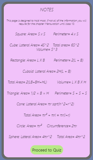 Android application Mensuration calculator screenshort