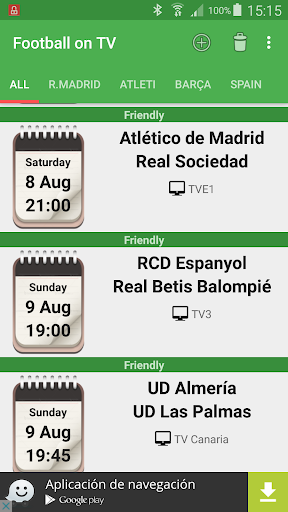 Android application Football on TV screenshort