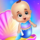 Newborn mermaid care game icon