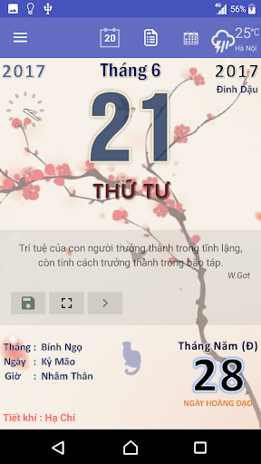 Android application Lịch vạn niên xem ngày tốt xấu screenshort