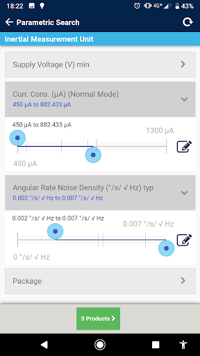 Screenshot of ST Sensors Finder