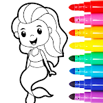 Cover Image of Download Mermaid Coloring: Glitter Painting Book for Girls 3.0 APK