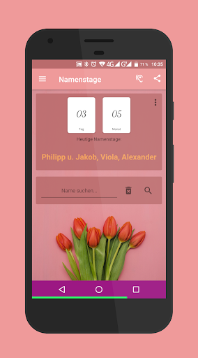 Android application Namenstage screenshort