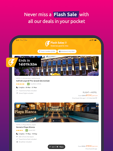 Screenshot of Bravofly - flights and hotel