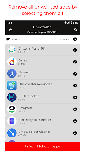 Apps Uninstaller Screen 2