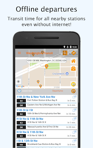 Android application DC Public Transport time maps screenshort