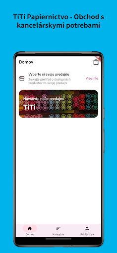 Android application Titi Papiernictvo screenshort