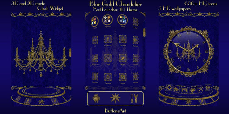 Blue Gold Chandelier 3D Next L - 1.1 - (Android)