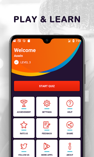 Android application GK QUIZ General Knowledge Quiz screenshort