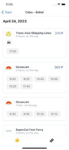 Ferry Finder Screen 2