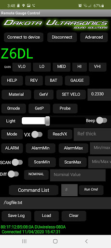 DU Remote Gauge Control Screen 2
