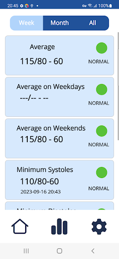 Android application Blood Pressure Diary screenshort