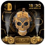 Cover Image of Download 3D Golden Steampunk Skull Lock Screen 9.3.0.2049 APK
