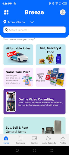 Android application Breeze: Ride & Order Anything screenshort