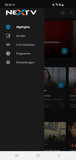Android application NexTV screenshort