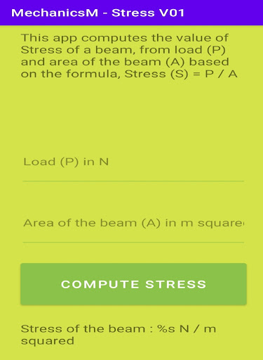 Android application MechanicsM - Stress V01 screenshort