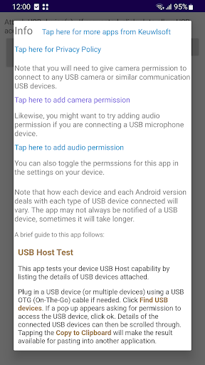 Screenshot of USB Host Test