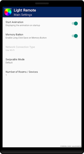 Android application Light Remote screenshort