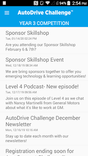 Android application AutoDrive Challenge(TM) screenshort