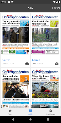 E-tidning Corren Screen 2