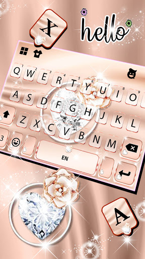 Diamond Rose Gold Keyboard Bac Screen 3