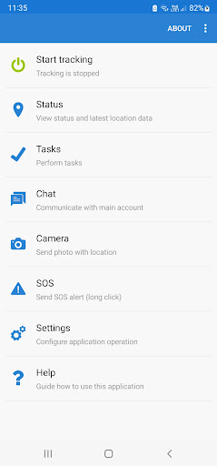 Android application GTS Tracker screenshort