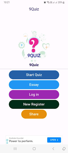 Android application 9 Quiz screenshort