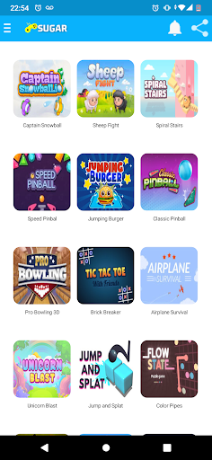 Android application Sugar - mini juegos screenshort