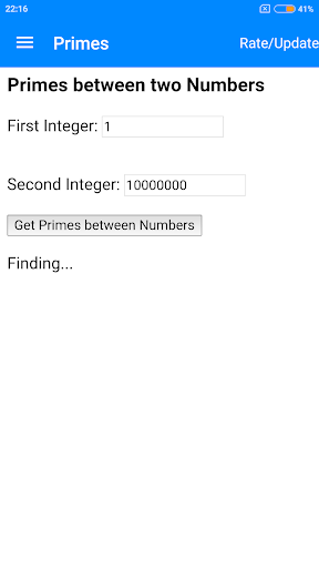 Primes between Two Numbers Screen 3