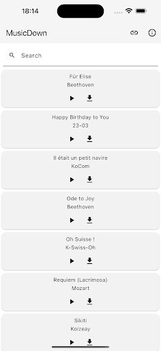 Android application MusicDown screenshort