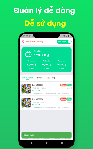 Android application Tài xế Fastnow screenshort