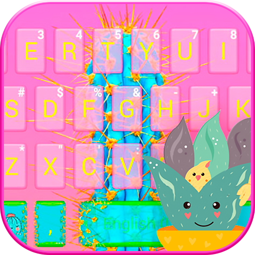Pink Cartoon Cactus Keyboard T logo