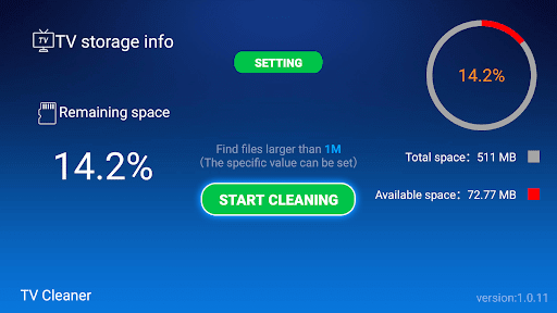 Android application cleaner for TV- TV cleaner screenshort